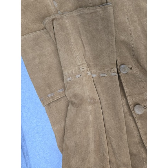 Vintage Chi by Falchi Sueded Leather Western Jacket Women S Brown Boho - Picture 8 of 11